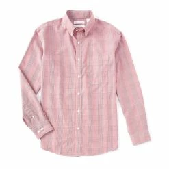 Brand new 😍 Gold Label Roundtree & Yorke Big & Tall Long Sleeve Suiting Button-Down Sportshirt Dark Red 🎉