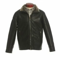 Brand new ⌛ Roundtree & Yorke Texture Faux Leather With Faux Fur Black 🔔