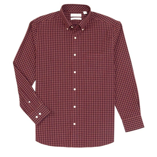 Best reviews of β€οΈ Roundtree & Yorke Gold Label Long Sleeve Checked Button Down Collar π Shirt White π€© - Image 3