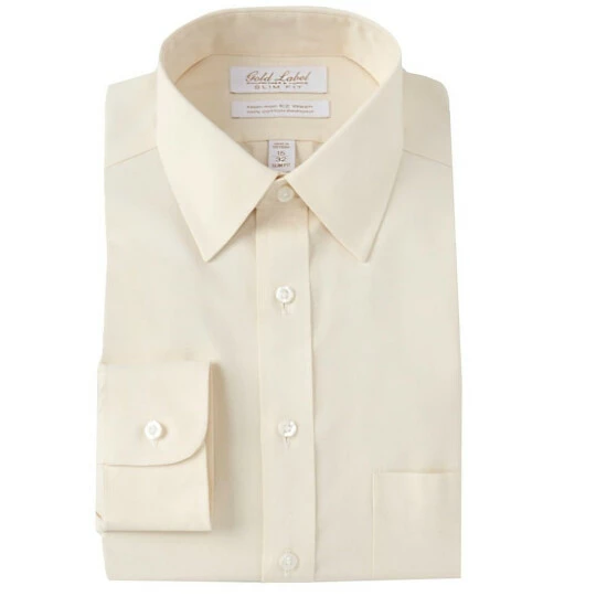 Best Sale π₯ Gold Label Roundtree & Yorke Non-Iron Slim Fit Point Collar Solid π Dress π Shirt Ivory π - Image 3