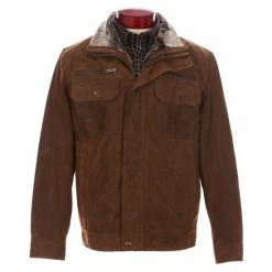 Cheap 💯 Roundtree & Yorke Suede Hipster With Faux Fur Jacket Brown 🛒