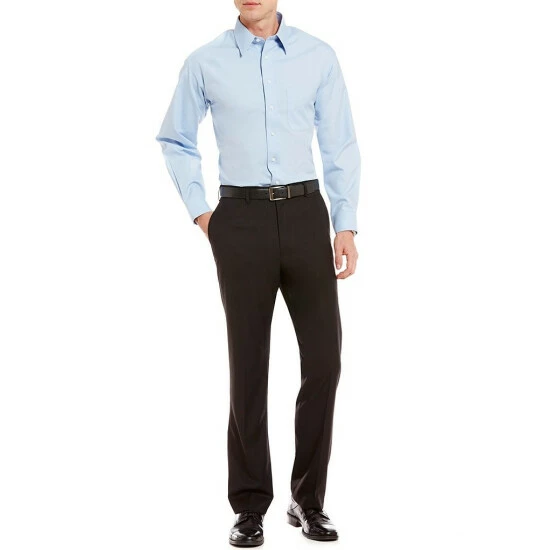 Cheapest 🌟 Roundtree & Yorke TravelSmart Luxury Gabardine Ultimate Comfort Classic Fit Non-Iron Flat Front 👗 Dress Pants Blue ✨ - Image 5