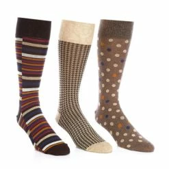 Wholesale 🛒 Roundtree & Yorke Dotted Crew 🧦 Socks 3-Pack Grey Assorted 👏