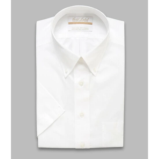 Best Pirce ๐ Gold Label Roundtree & Yorke Non-Iron Full-Fit Button-Down Collar Solid Short-Sleeve ๐ Dress ๐ Shirt Blue ๐ - Image 2