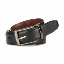 Discount 😀 Roundtree & Yorke Hi-Lo Reversible Leather Belt Black 👏