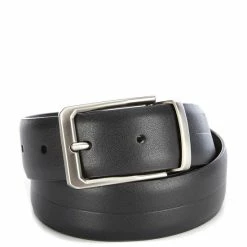 Cheap 😉 Roundtree & Yorke Center Crease Reversible Leather Belt Black 😀