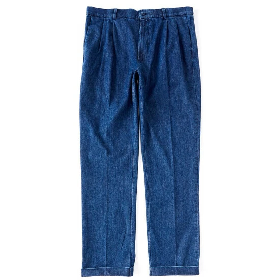 Best reviews of π Roundtree & Yorke Big & Tall Pleated CoreComfort Denim Chino Pants Indigo β¨