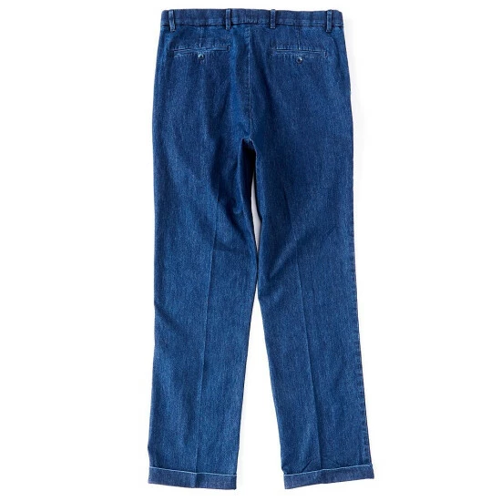 Best reviews of π Roundtree & Yorke Big & Tall Pleated CoreComfort Denim Chino Pants Indigo β¨ - Image 2