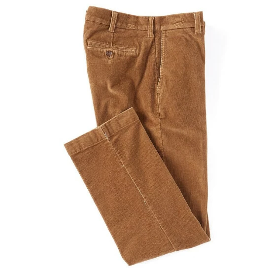 Promo π Roundtree & Yorke Flat Front Corduroy Pants Medium Charcoal β€οΈ - Image 3