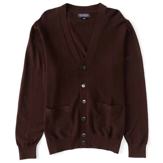 Best Pirce 🎁 Roundtree & Yorke Solid Light Weight Cardigan Gold Heather 🎉 - Image 3
