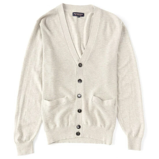 Best Pirce 🎁 Roundtree & Yorke Solid Light Weight Cardigan Gold Heather 🎉 - Image 6