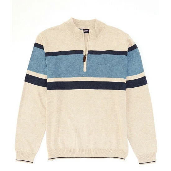 Wholesale ๐ Roundtree & Yorke Long-Sleeve Mock Neck Quarter-Zip Pullover Wine Heather ๐ - Image 3