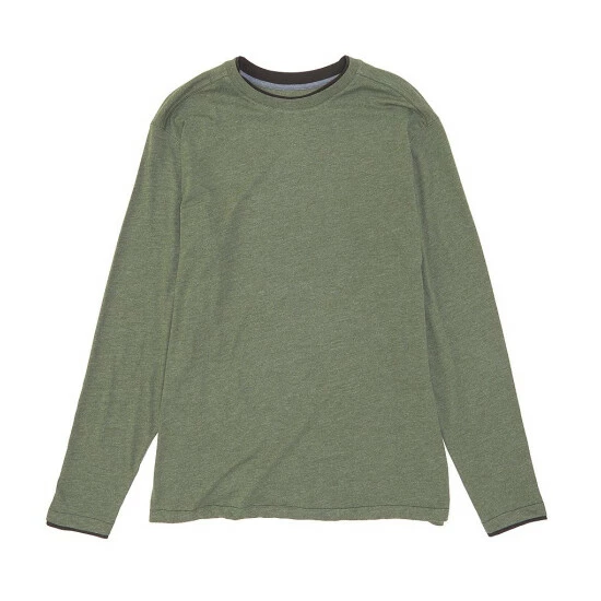 Discount ๐ฅ Roundtree & Yorke Soft Washed Long Sleeve Double Crew Neck Tee Charcoal Heather โค๏ธ - Image 7