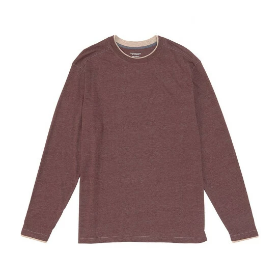 Discount ๐ฅ Roundtree & Yorke Soft Washed Long Sleeve Double Crew Neck Tee Charcoal Heather โค๏ธ - Image 12