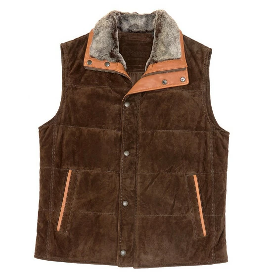 Wholesale ๐ฏ Roundtree & Yorke Big & Tall Faux Fur Suede Vest Dark Brown ๐